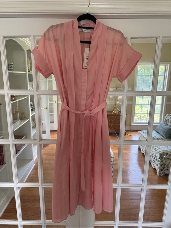 Zara Dresses & Skirts - Light Pink Midi Dress 100% Cotton